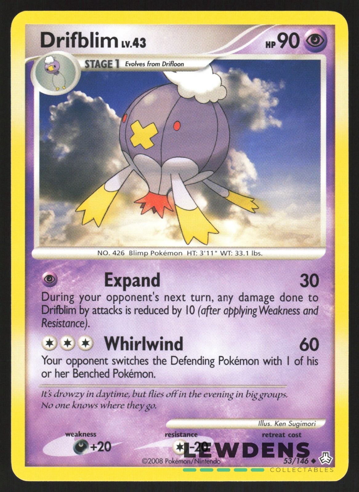 Drifblim - 53/146 - Uncommon - Legends Awakened - Pokemon Card