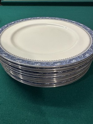 Aynsley Fine China Blue Mist 10x Large Dinner Plates