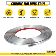 Universal Chrome Molding Trim Wide Automotive Trunk Body Side Bumper Strip