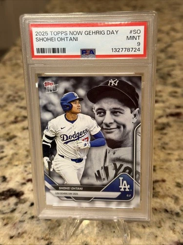 2025 Topps Now Shohei Ohtani Lou Gehrig Day  PSA 9