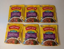 Lot of 6 Tasty Bite Organic Madras Lentils 10oz Pouches BBD 30 JUN 2026