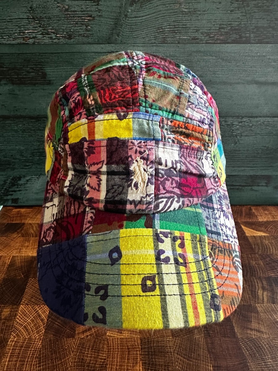 NWT Polo Ralph Lauren PATCHWORK MADRAS PLAID Baseball Ball Cap Hat