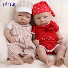 18" Reborn Baby Prematur Blue Eyes Boy or Girl Full Silicone Doll Toddler Toy