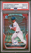 JOENDRY VARGAS 2023 Bowman Chrome RED AQUA VAPOR PSA 10 GEM MINT #5/5