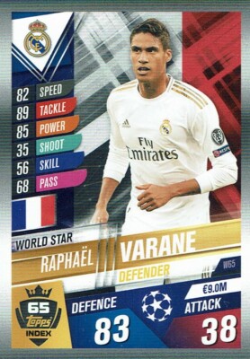 Topps Match Attax 101 World Star W65 Raphael Varane