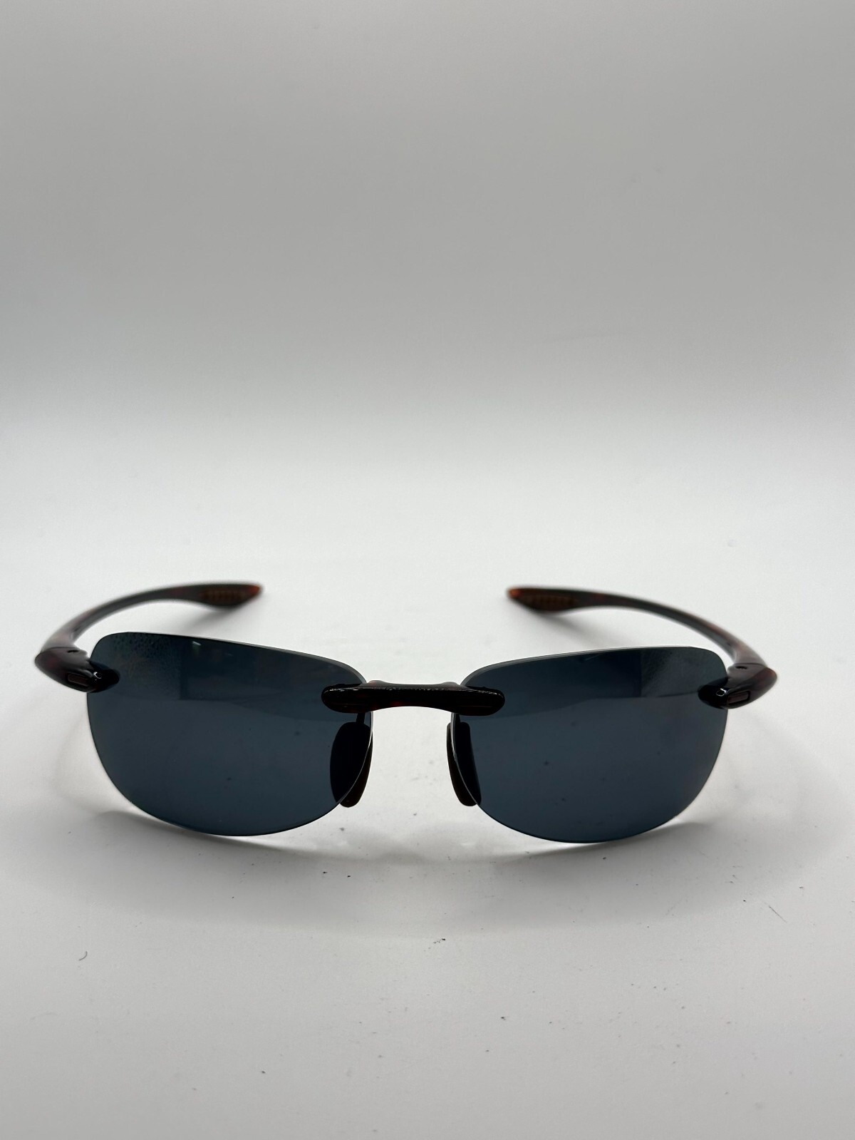 Maui Jim Sandy Beach Mens Polished Brown Wrap Rimless Sunglasses FRAMES ONLY