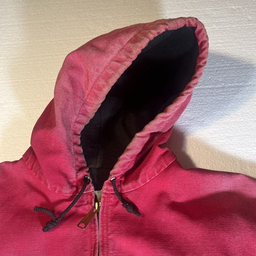 vintage carhartt jacket JR104 Size XL Red Thrashed Made In USA - Picture 9 of 20
