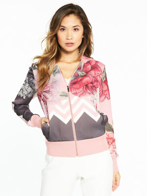 TED BAKER Palace Gardens floral print bomber jacket zip cardigan palace floral bomber jacket