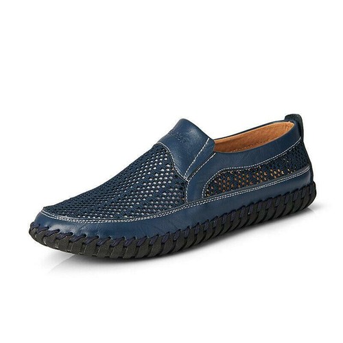 New Men Pumps Slip on Loafers Mesh Breathable Soft Casual Driving Shoes Handmade - Picture 8 of 18
