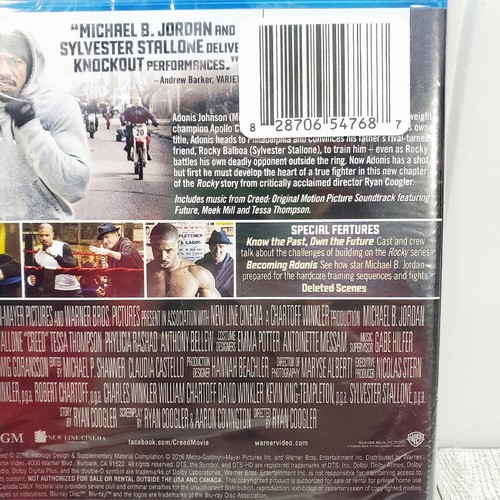 CREED 2015 Movie Blu-Ray + DVD Michael B Jordan Sylvester Stallone New & Sealed - Picture 3 of 3