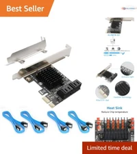 SATA Card PCIe 3.0 4 Ports Non-Raid Low Profile Boot Disk PC Expansion