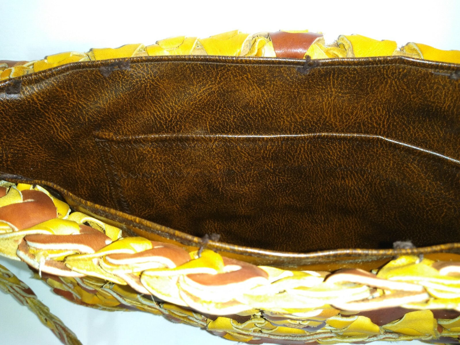 Leather Hand Braid Patchwork Woven Boho Purse Han… - image 6