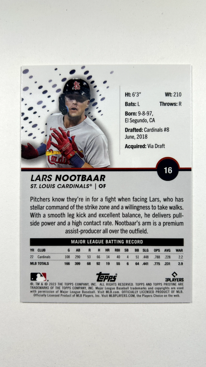 2023 Topps Pristine Lars Nootbaar #16 Base Card | eBay