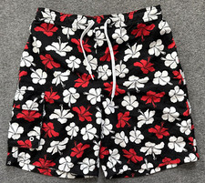 Disney Parks Hawaiian Hibiscus Swim Trunks Men's Medium Blue Floral Mesh