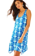NEW Lilly Pulitzer Melle Dress Indigo Get in Line Blue Navy White S 