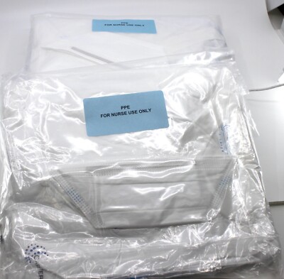 2 Pc Doctor Nurse Medical Lab Carter PPE Isolation Gowns White Sz XL