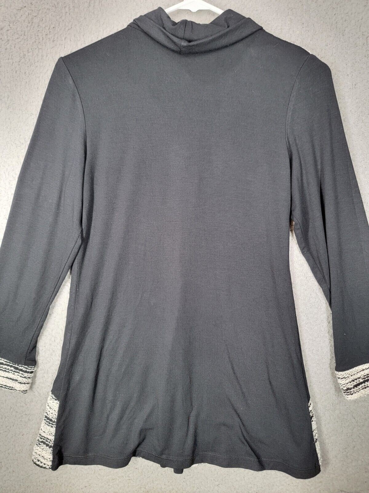 Boho Top Small Patchwork Tunic Black Grey Zip Acc… - image 9