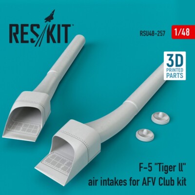 1/48 Reskit RSU48-0257 F-5 ''Tiger ll'' air intakes for AFV Club kit (3D Printing)
