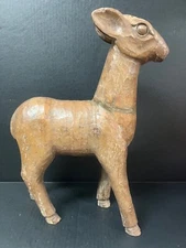 LARGE CARVED WOOD PAPER MACHE MOLD/SCULPTURE OF DEER  #D138