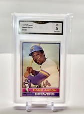1974 Topps #550 Hank Aaron Milwaukee Brewers (His Last Card) HOF Legend GMA EX 6