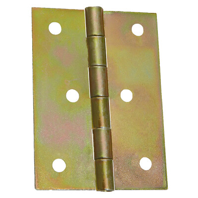 10 Gerollte Scharniere 60 x 45 mm Halbbreite Möbelscharniere Gelb Verzinkt.