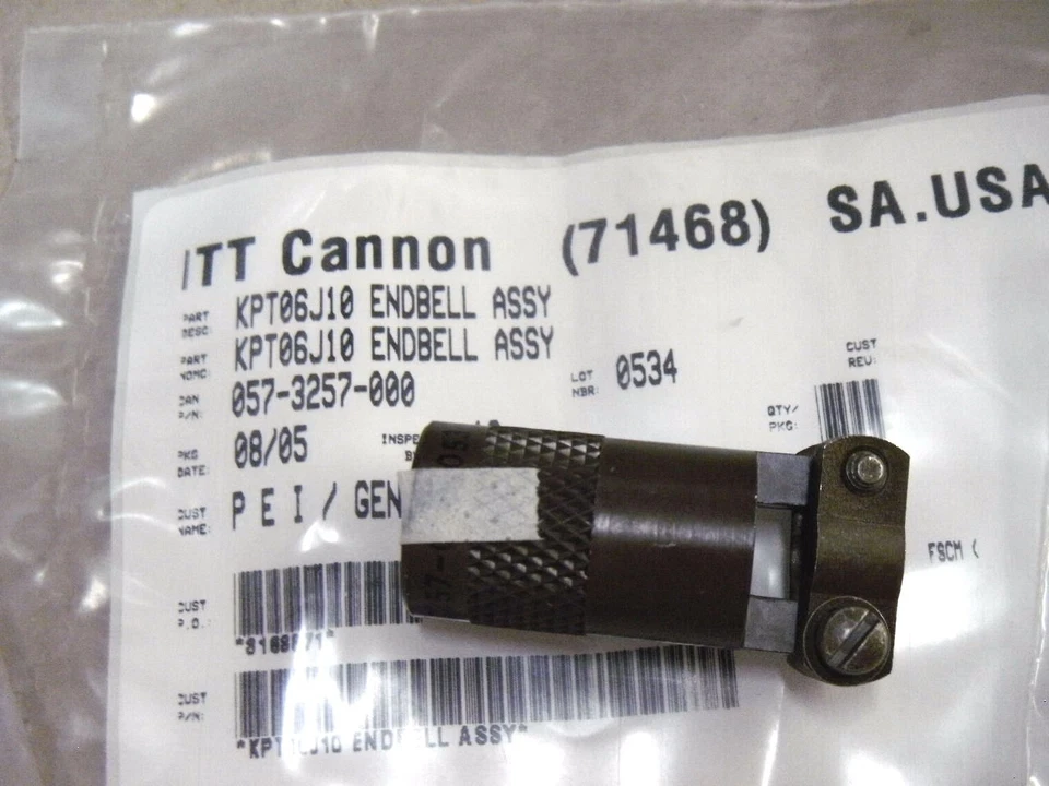 ITT Cannon KPT06J10-6P Circular Connector 6 Pin Coupling + 0573257000 End Bell - Image 3 of 4