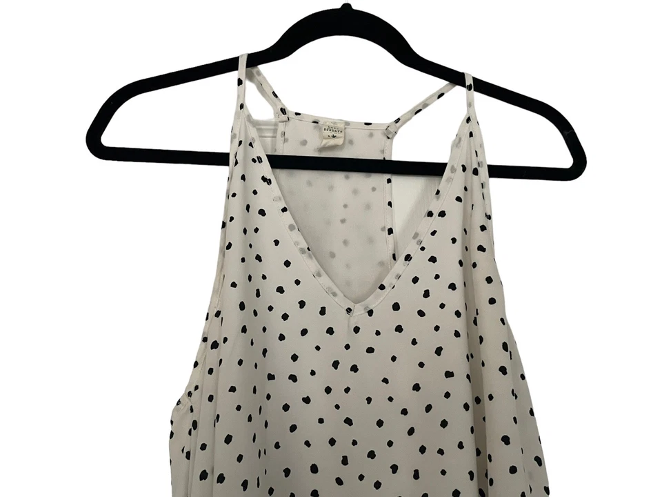 Vestido Anthropolgie Lazy Sunday Mujer Blanco Negro Fluido Espalda Corredora Forrado Cambio M Foto 4 de 4