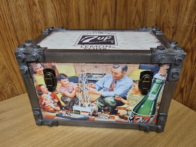 7up Große Vintage Stil Eisenkante Optik Aufbewahrung Vitrine Neu