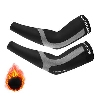 ROCKBROS Winter Fahrrad Armlinge Armwärmer Rutschfeste Thermo Arm Sleeves Sports