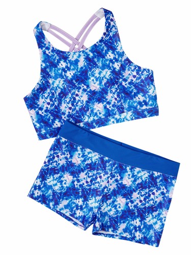 Girls Printed Bikini Set Criss Cross Back Swimwear 2 Piece Swimsuit Bathing Suit - Picture 13 of 150