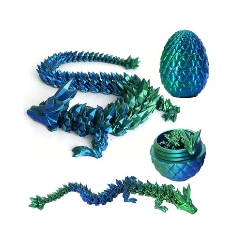 3D-gedruckter Beweglicher Drache Mit Ei – Kristall-Drachenspielzeug Aus PLA, 30 Cm Groß