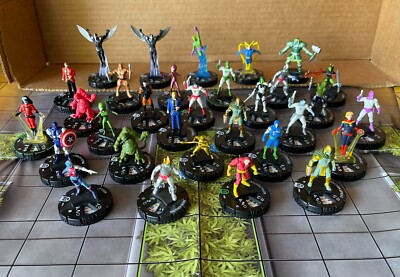 Heroclix Lot  / Guardians of the Galaxy / 71 Clix / Map / Cards / Storage Bins