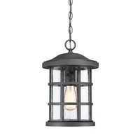 AußEnleuchte Kettenlaterne Pendelleuchte HäNgelampe Glas Schwarz H 32,5 Cm E27