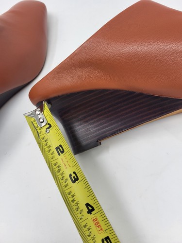 Vince Para Mujer Benita Mules Cuero Bronceado Puntera Cuadrada Sin Cordones Zapatos de Cuña 8,5 - Imagen 10 de 10
