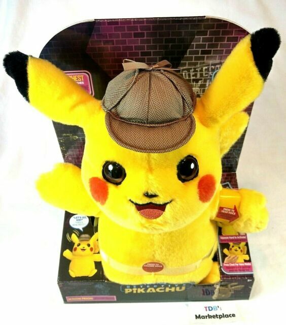 detective pikachu talking plush