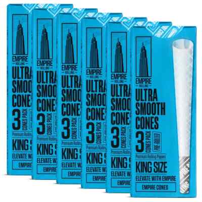 Empire Rolling Ultra Smooth King Size Blue Cones 2 Packs (3 Cones per pack)