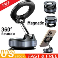 360° Adjustable Magnetic Vacuum Suction Cup Car Phone Holder Mount For MagSafe