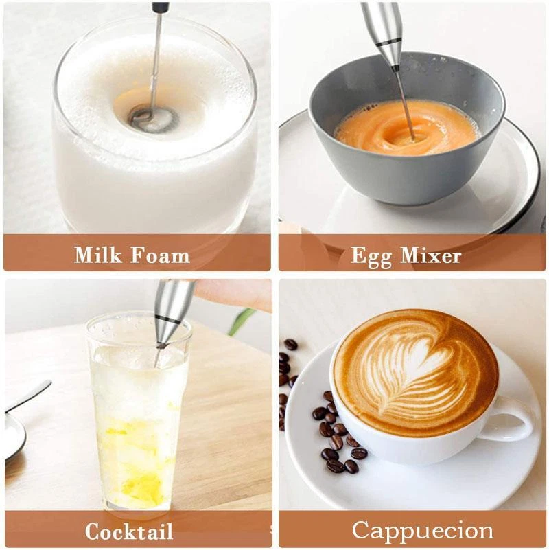 Milk Frother Electric Egg Beater USB Charging Mixer for Coffee Drink Portable