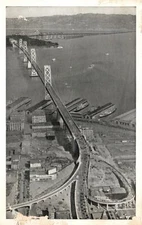 West Bay Crossing San Francisco-Oakland Bay Bridge Vintage Postcard