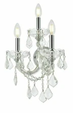 Wall Sconce Chrome Bathroom Vanity Dining Room French Pendant K9 crystal 3 Light