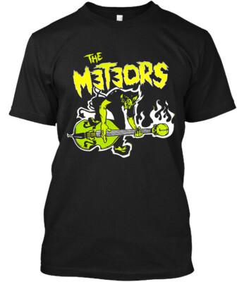 New Popular The Meteors English Psychobilly Music Vintage T-Shirt Size S-4XL