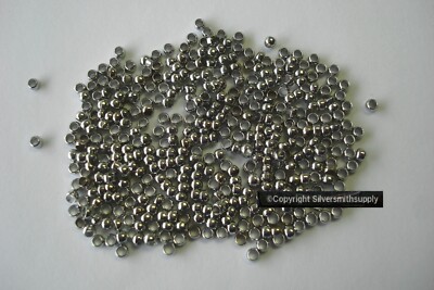 Large round crimp beads White Gold pl 3x2mm crimp beads 500 pcs 4 beading FPS018
