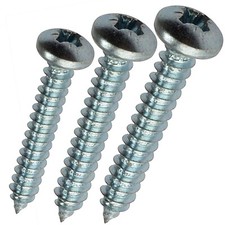 Number 4 6 8 10 12 14 Pozi Pan Head Self Tapper Tapping Screws Bright Zinc Plate