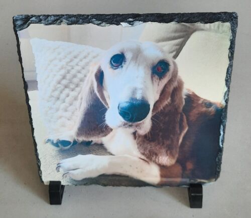 PERSONALISED ROCK PHOTO SLATE CHRISTMAS PRESENT BRITHDAY GIFT CUSTOM FREE STAND - Picture 5 of 5