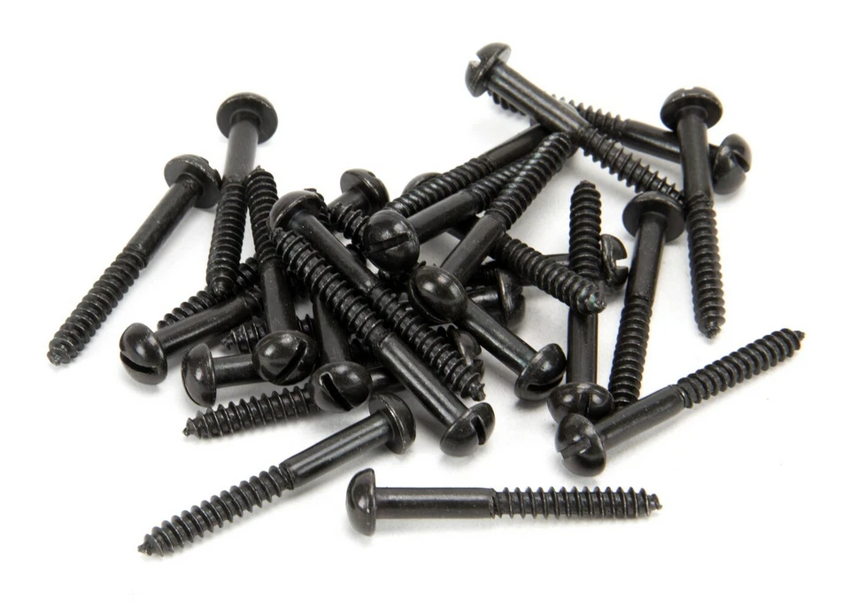 From The Anvil 33420 Black 10 x 1 1/2" Round Head Screws (25)
