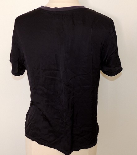 Nation Los Angeles Womens L Black Top Viscose T-Shirt Short Sleeves - Picture 6 of 6