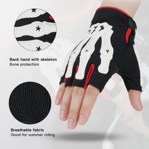 Guantes tácticos sin dedos de hueso esqueleto para hombre guantes tácticos para conducir motocicletas - Imagen 3 de 16