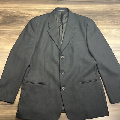 Emporio Armani Suit Jacket Mens 48 Black Brad Line Blazer Inner