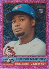 2025 Topps Heritage Orelvis Martinez #383 RC Pink Sparkle Refractor Blue Jays