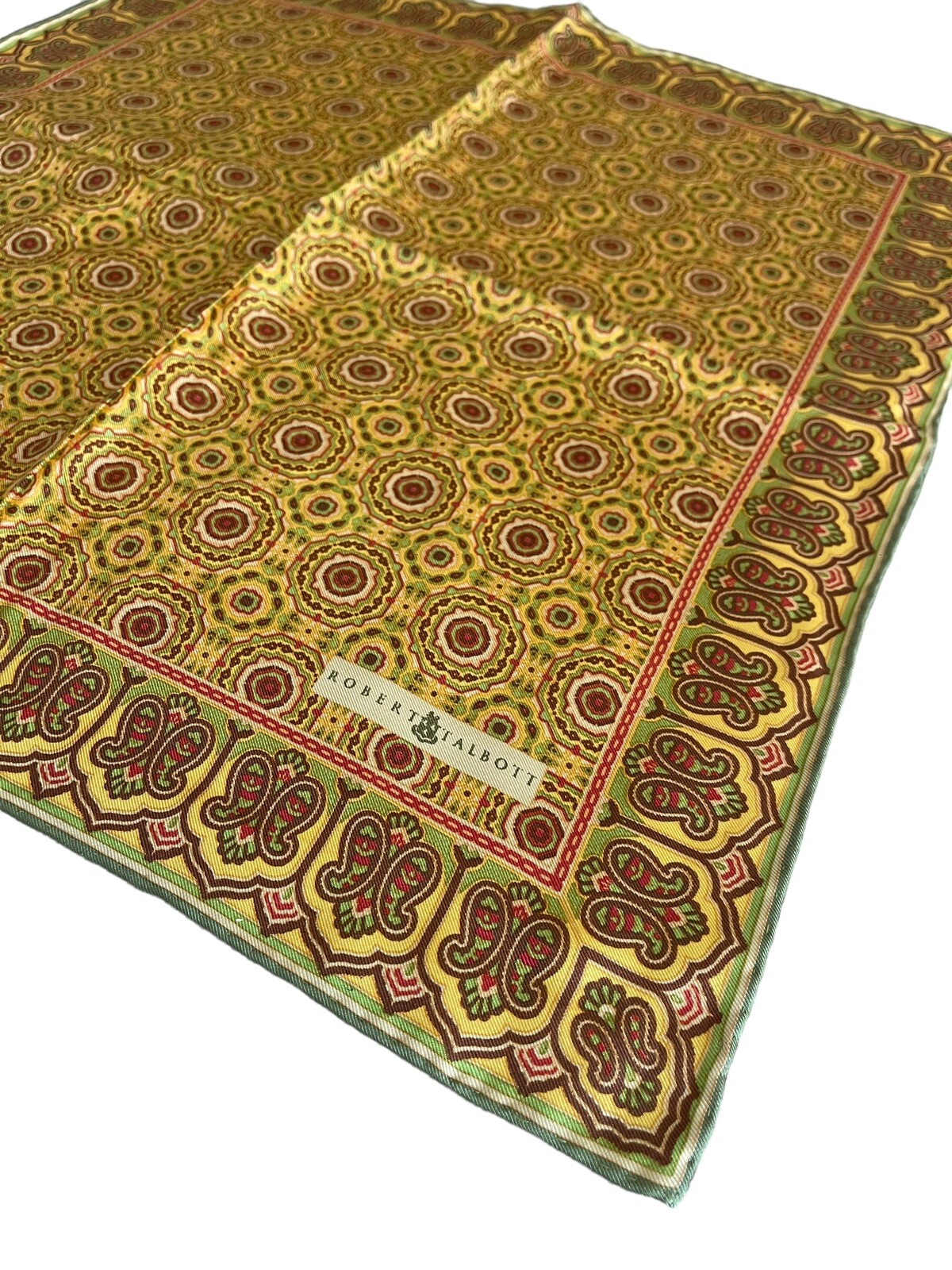 Robert Talbott  Pocket Square Silk Designer Musta… - image 2